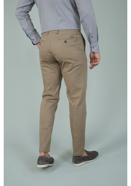 Bej Pamuklu Chino Pilesiz Erkek Pantolon PNS24K24001_07 fiyatları