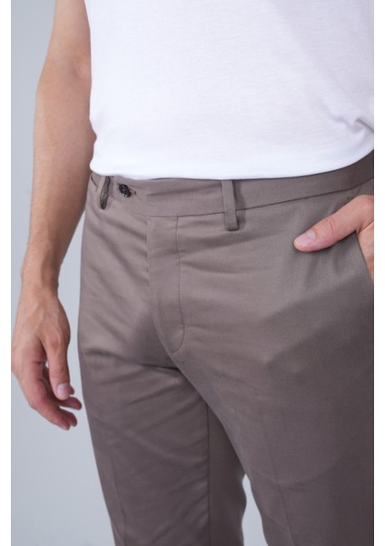 Bej Doğal Pamuk Pilesiz Spor Pantolon PNS24K24003_D07 fırsatları