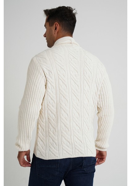 Erkek Şal Yaka Altı Düğmeli Kruvaze Yün Ceket Hırka TRIST-5353 indirimleri