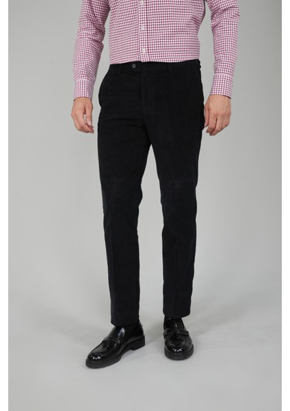 Siyah Kadife 4 Cepli Spor Erkek Pantolon PNS22K22233_D99