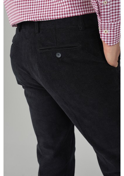 Siyah Kadife 4 Cepli Spor Erkek Pantolon PNS22K22233_D99 indirimleri