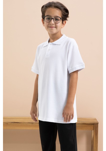 Erkek Çocuk Polo Yaka Kısa Kollu Okul Tişörtü 21410 fırsatları