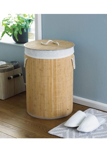 Decohandy Yuvarlak Bambu Kirli Sepeti fırsatları