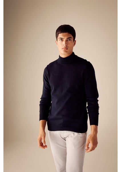 Slim Fit Balıkçı Yaka Kazak R1127AZ23WN