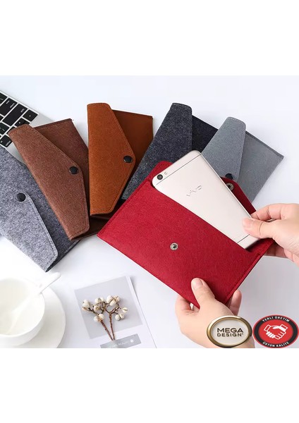 Şık Küçük Keçe Çanta Çıtçıtlı Düğmeli modelleri