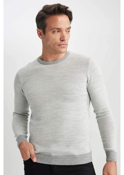 Standart Fit Normal Kesim Bisiklet Yaka Triko Kazak R1110AZ23WN