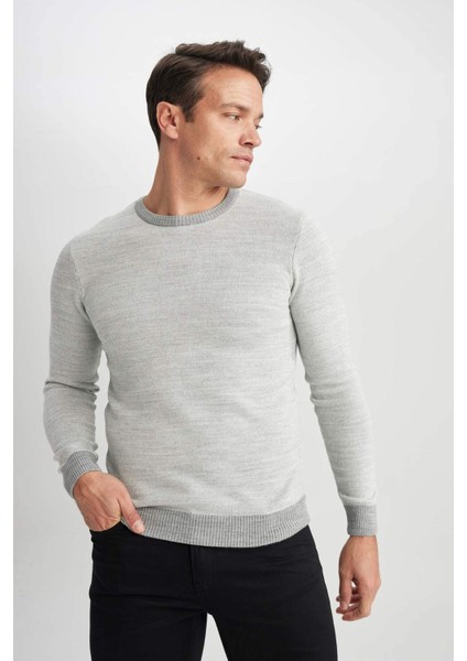 Standart Fit Normal Kesim Bisiklet Yaka Triko Kazak R1110AZ23WN