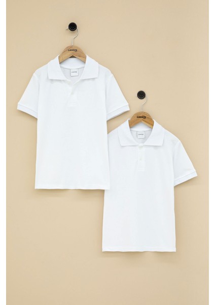 Erkek Çocuk Polo Yaka Kısa Kollu 2'li Okul Tişörtü 21412