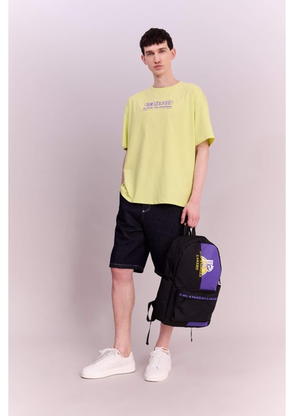 Unisex NBA Los Angeles Lakers Su Geçirmez Kumaş Okul Çantası A5465AXNS