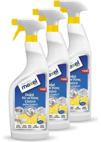 Doğal Banyo Tuvalet Kir ve Kireç Çözücü Kar Çiçeği Kokulu 750 ml (3 Adet)