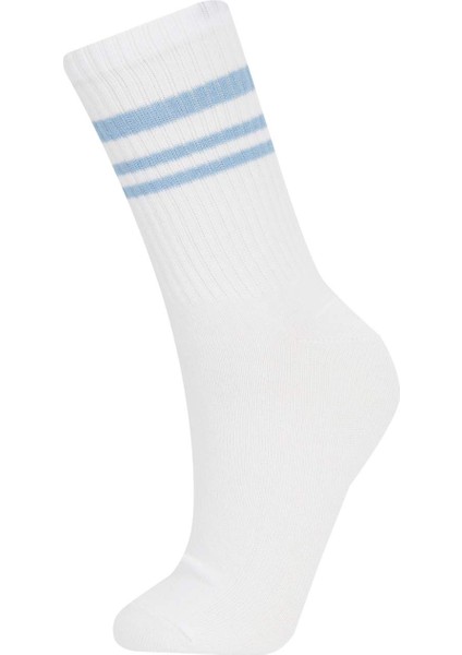 Kadın Rahat Lastikli 3'lü Pamuklu Uzun Çorap A5877AXNS