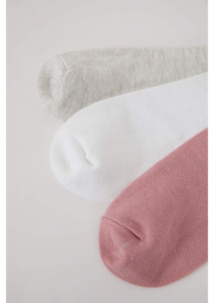 Kadın Rahat Lastikli 3'lü Pamuklu Uzun Çorap A5877AXNS