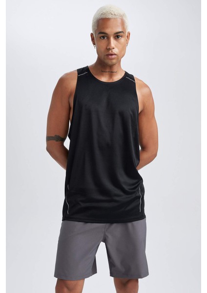 Fit Slim Fit Dar Kesim Bisiklet Yaka Sporcu Atlet A1818AX23SM