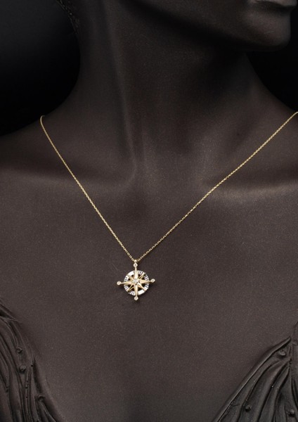 Pusula 14 Ayar Altın Kolye modelleri