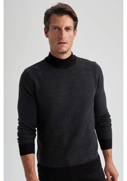 Regular Fit Renk Bloklu Balıkçı Yaka Triko Kazak R9121AZ23WN