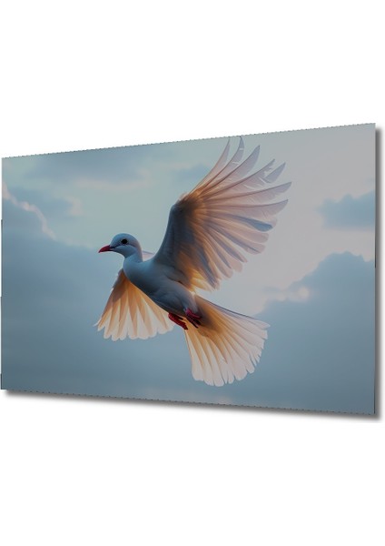 Uçan Beyaz Güvercin Yağlı Boya Görünümlü Dekoratif Ahşap Ev/işyeri/ofis Kare Tablo fiyatları