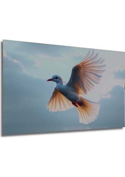 Uçan Beyaz Güvercin Yağlı Boya Görünümlü Dekoratif Ahşap Ev/işyeri/ofis Kare Tablo modelleri