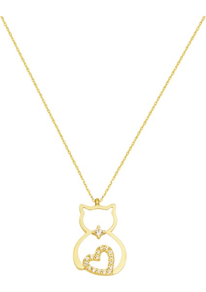 Kedi Kolye 14 Ayar Altın