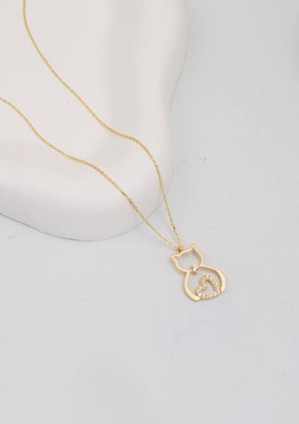 Kedi Kolye 14 Ayar Altın modelleri