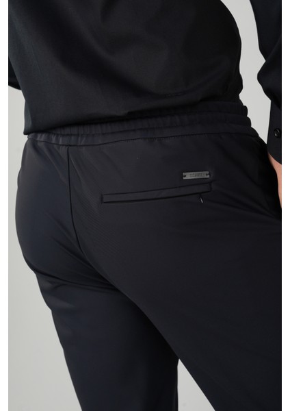 Siyah Jagger Lastikli Polyamid Polyester Erkek Pantolon PNS24K24006_D99 modelleri