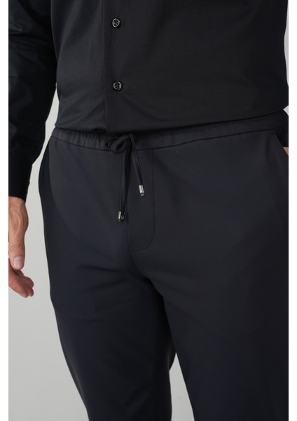 Siyah Jagger Lastikli Polyamid Polyester Erkek Pantolon PNS24K24006_D99 fırsatları
