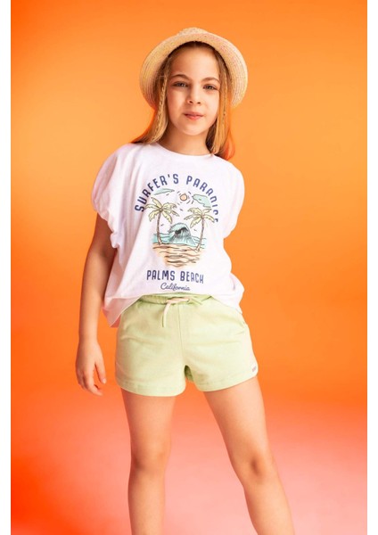 Kız Çocuk Beli Bağcıklı Şort