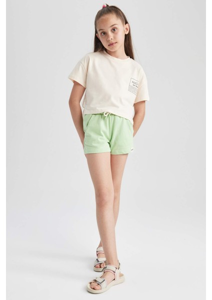 Kız Çocuk Beli Bağcıklı Şort