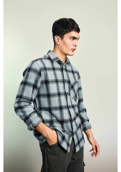 Regular Fit Kareli Oduncu Uzun Kollu Gömlek A5517AX23AU