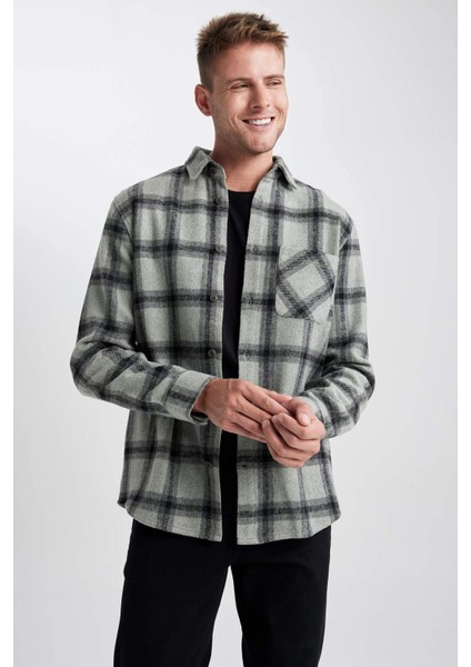 Regular Fit Kareli Oduncu Uzun Kollu Gömlek A5517AX23AU