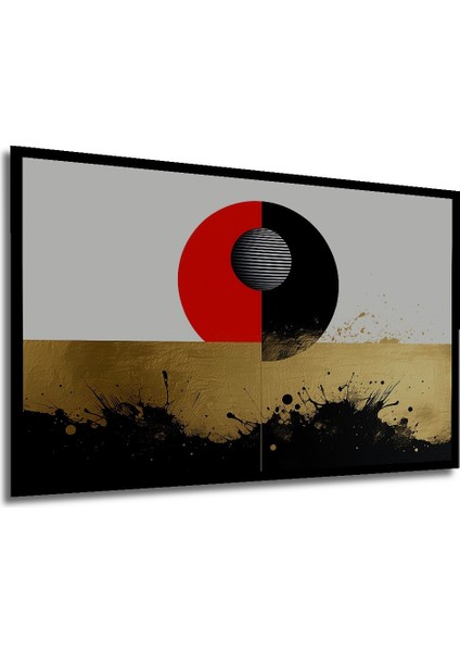 Çerçeve Görünümlü Altın Dokunuşlu Modern Sanat Yağlı Boya Görünümlü Dekoratif Ahşap Ofis Kare Tablo modelleri