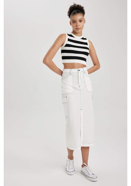 Coool Kargo Fit Poplin Midi %100 Pamuk Etek A8605AX23SM