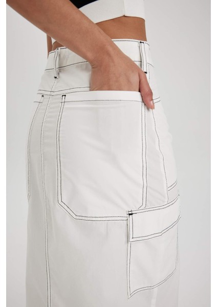 Coool Kargo Fit Poplin Midi %100 Pamuk Etek A8605AX23SM