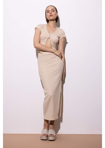 Yırtmaçlı Maxi Etek