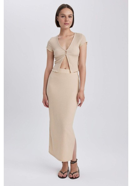 Yırtmaçlı Maxi Etek