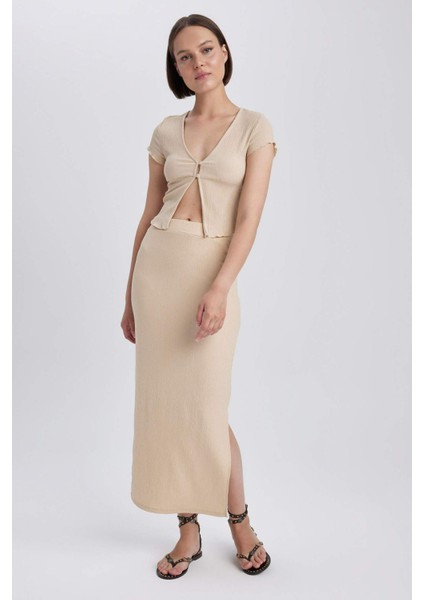 Yırtmaçlı Maxi Etek