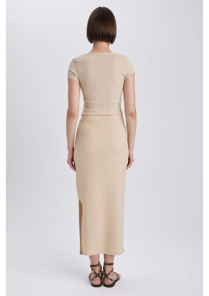 Yırtmaçlı Maxi Etek