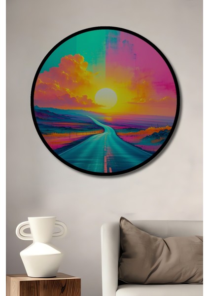 Çerçeve Görünümlü Neon Rüyalar Yolu Soyut Sanat Dekoratif Ahşap Ev/işyeri/ofis Yuvarlak Tablo