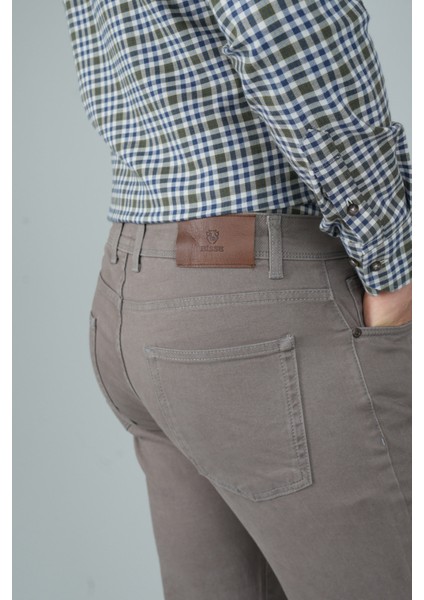 Bej Gabardin Pamuk 5 Cepli Spor Pantolon PNS24K24004_D07 modelleri