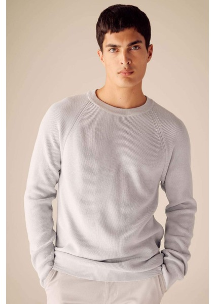 Standart Fit Normal Kesim Bisiklet Yaka Basic Düz Triko Kazak A8458AX23AU