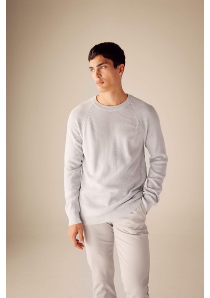 Standart Fit Normal Kesim Bisiklet Yaka Basic Düz Triko Kazak A8458AX23AU