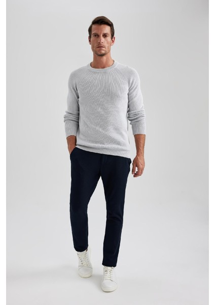 Standart Fit Normal Kesim Bisiklet Yaka Basic Düz Triko Kazak A8458AX23AU