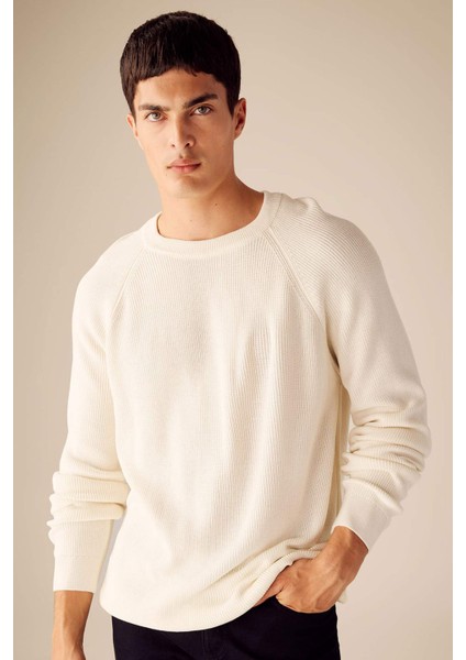 Standart Fit Normal Kesim Bisiklet Yaka Basic Düz Triko Kazak A8458AX23AU