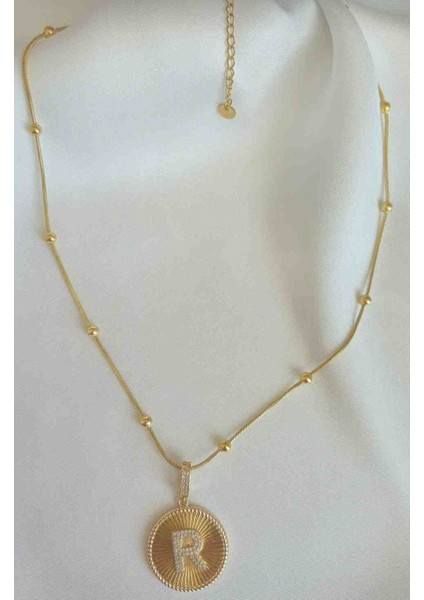 R Harfli Kolye - R Harf Kolye - R Harfli Madalyon Kolye - 316L Paslanmaz Çelik modelleri