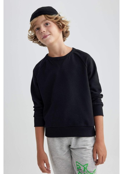 Erkek Çocuk Bisiklet Yaka Sweatshirt