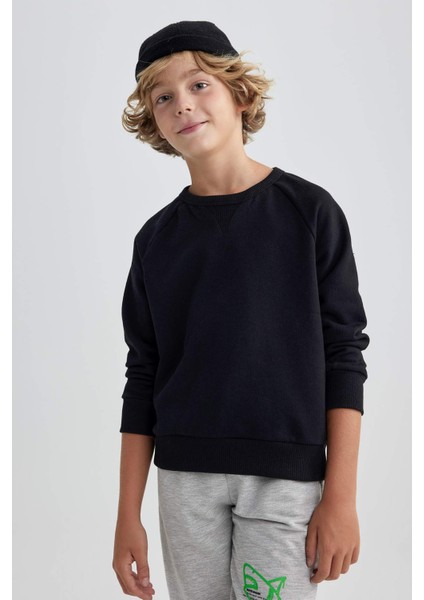 Erkek Çocuk Bisiklet Yaka Sweatshirt