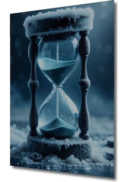 Buzlu Kum Saati Zamanı Durduran Güzellik Dekoratif Ahşap Ev/işyeri/ofis Kare Tablo fiyatları