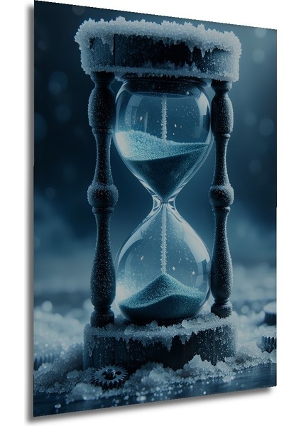 Buzlu Kum Saati Zamanı Durduran Güzellik Dekoratif Ahşap Ev/işyeri/ofis Kare Tablo modelleri
