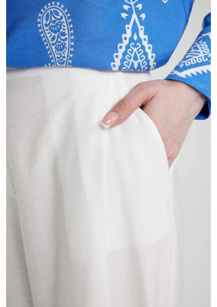 Wide Leg Geniş Paça Cepli Basic Düz Pantolon A9878AX23HS