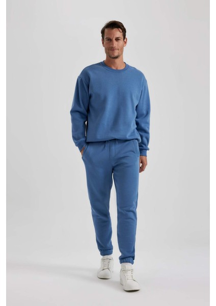 Oversize Geniş Kalıp Bisiklet Yaka Basic Düz Sweatshirt T5139AZ23AU