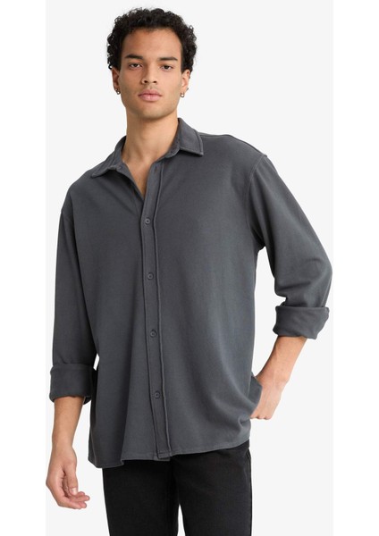 Regular Fit Penye Uzun Kollu Gömlek F6134AX25AU modelleri